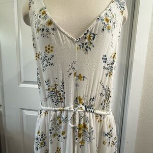 Lucky Brand White Floral Midi Dress
